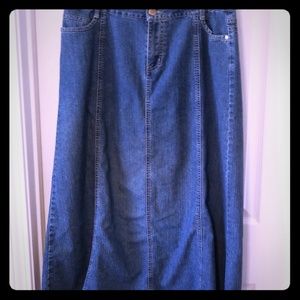 Adriana Sport Straight Long Denim Skirt